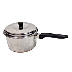 VTG Ekcoware Copper Bottom Stainless Steel 2 Qt Sauce Pan Pot w/ Lid Made in USA